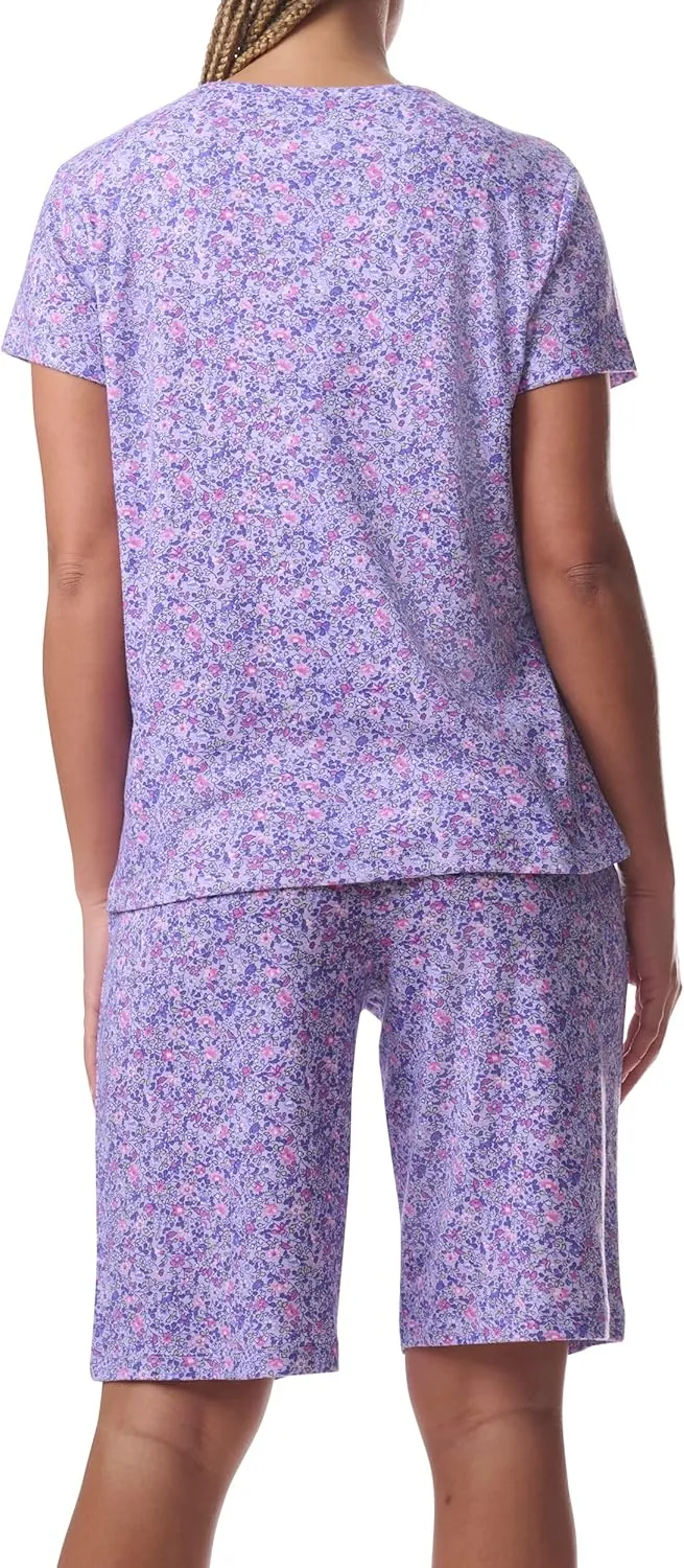 Karen Neuburger Women's Sleeve Tee and Bermuda Short Pajama Set
