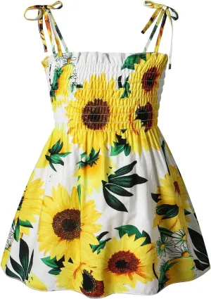 Kids Toddler Baby Girls Summer Dress Sleeveless Halter Sundress Strap Tutu Skirt Beach Clothes 1-5T