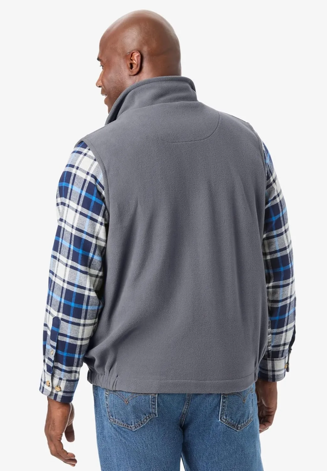 KingSize Men's Big & Tall Explorer Plush Fleece Zip Vest