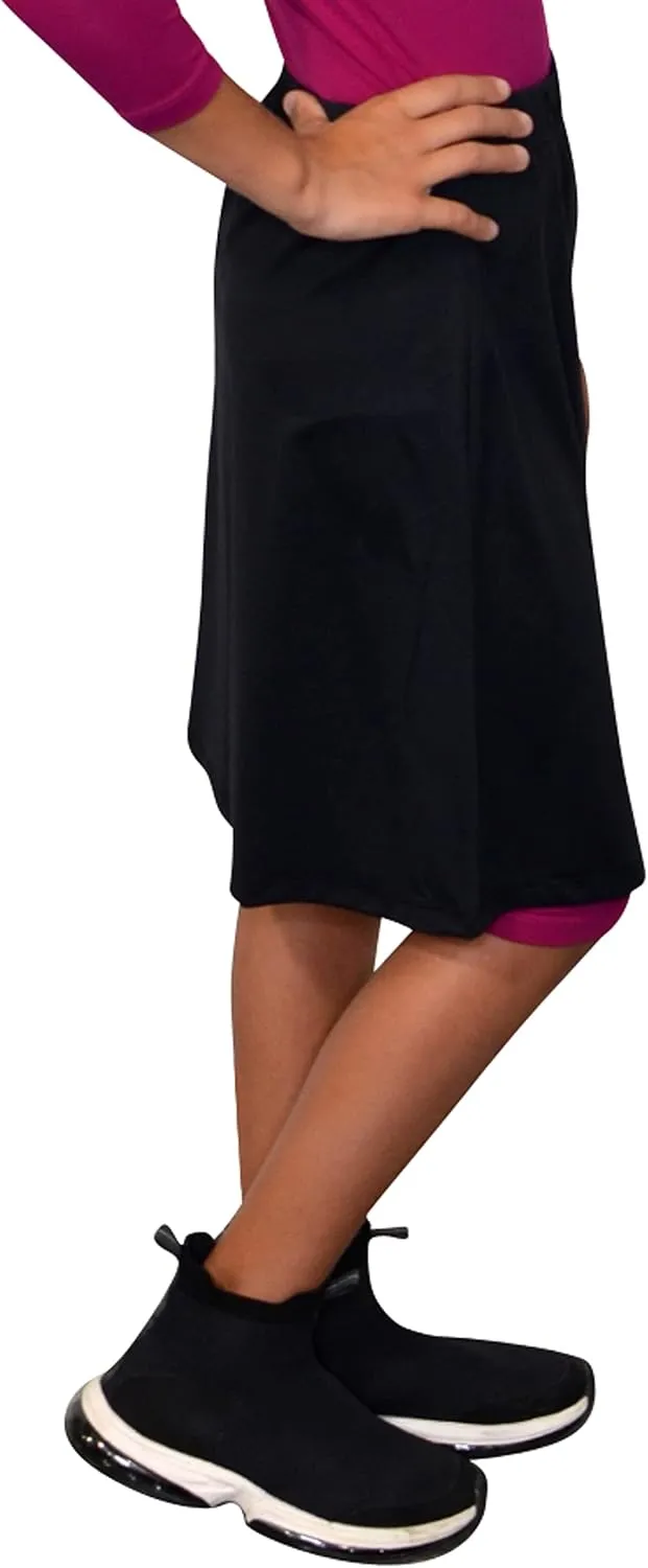Kosher Casual Kids Big Girls' Modest Knee Length Sport Skirt with Leggings