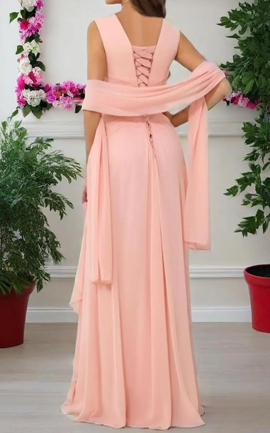 Lace Appliques Mother of The Bride Dresses for Wedding V Neck Formal Evening Party Gown