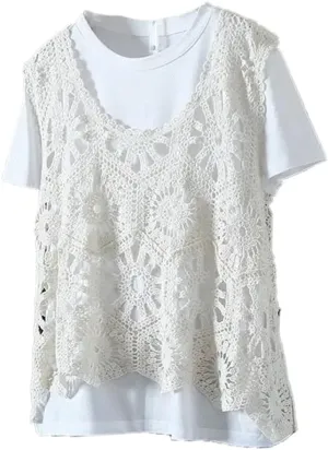 LIXINGHEITANG Sling Short Top Sleeveless Camis Camisole Woman Crocheted Female Knit Vest Ladies