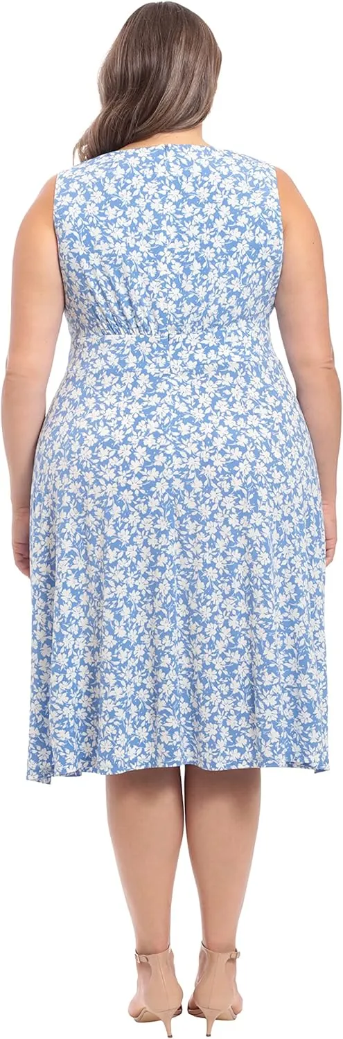 London Times Women's Dresses Inset Waist Midi Dress Career Office Occasion Guest of