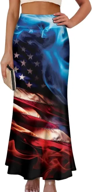 Long Skirts for Women Fall Flared Midi Skirt Flowy Maxi Skirt High Waist Ankle Length Pencil Skirt A-Line Skirts