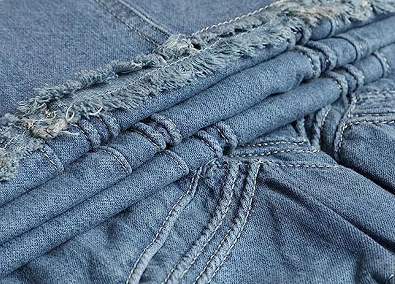 loveimgs Women's Vintage Frayed Hem A Line Long Maxi Skirt Distressed Elastic High Waist Retro Jeans Skirt