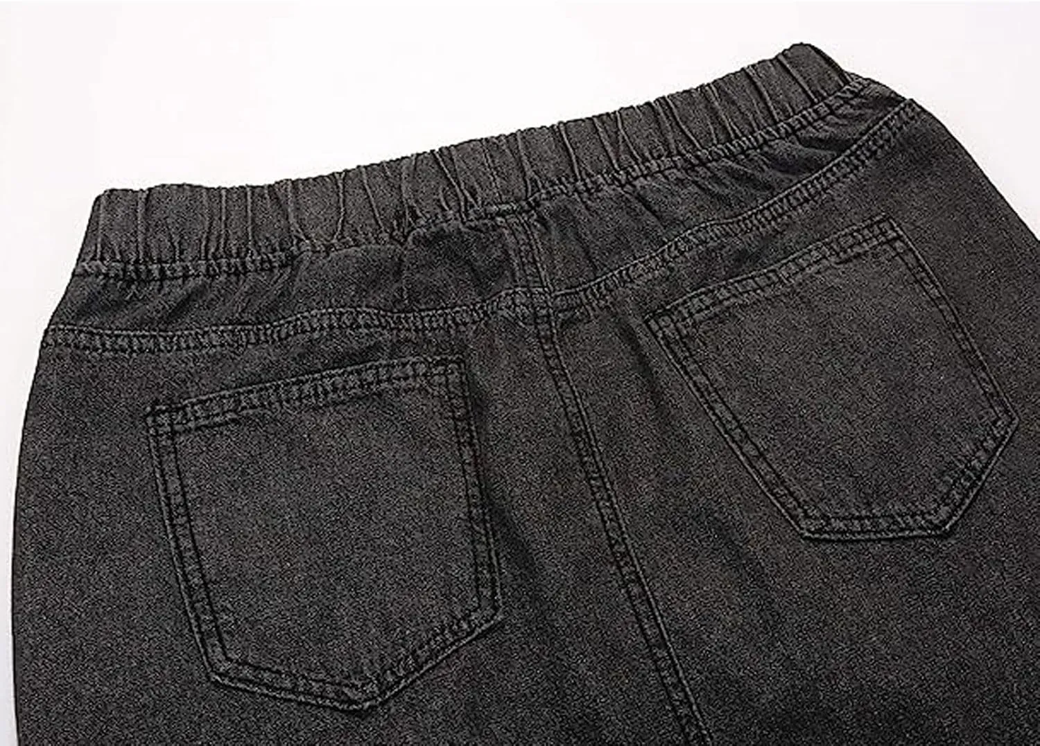 loveimgs Women's Vintage Frayed Hem A Line Long Maxi Skirt Distressed Elastic High Waist Retro Jeans Skirt