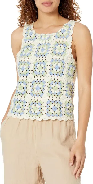 Lucky Brand Women's Granny Square Crochet Vest