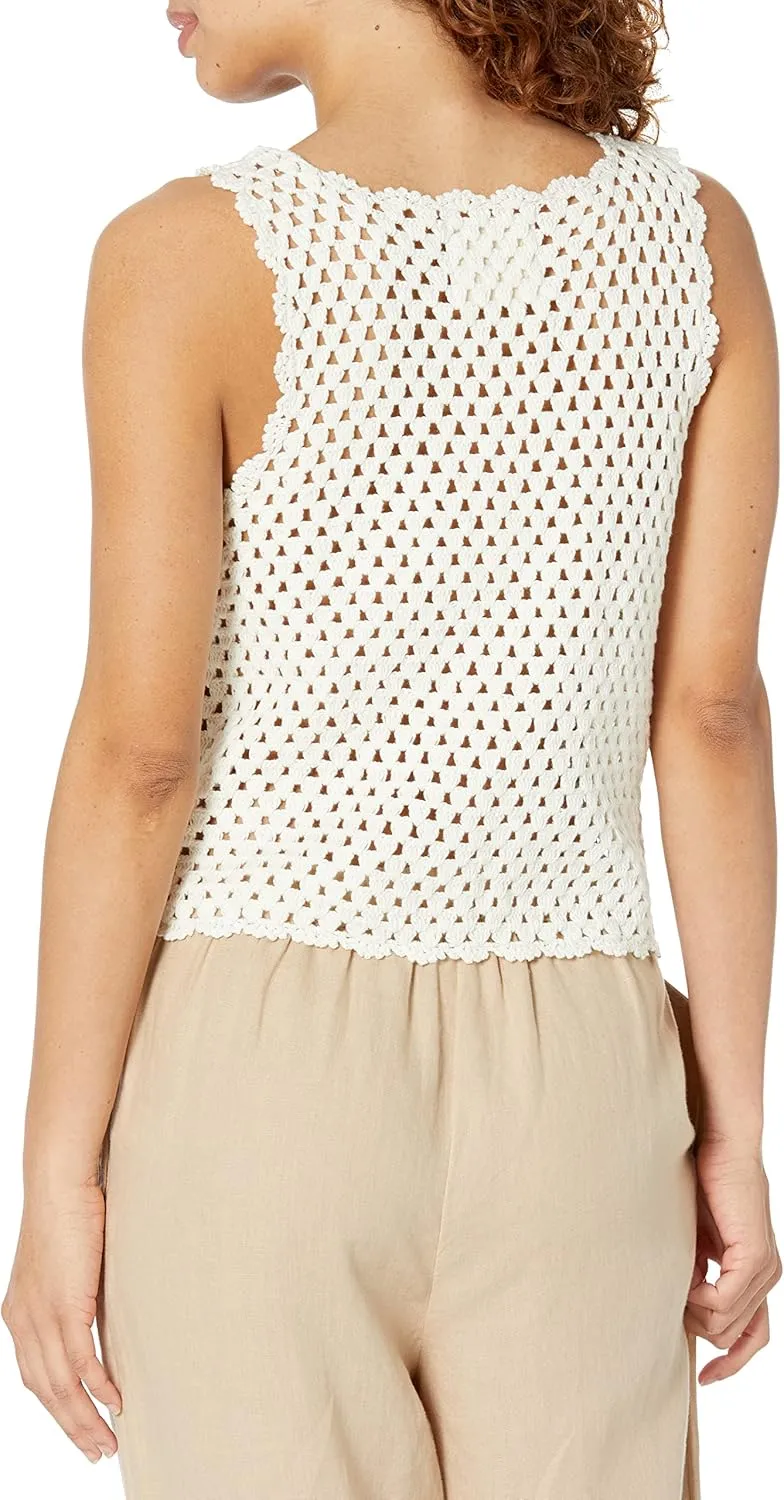 Lucky Brand Women's Granny Square Crochet Vest
