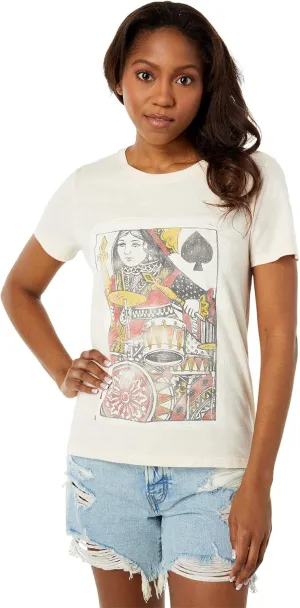 Lucky Brand Women's Short Sleeve Queen of Spades Graphic Tee