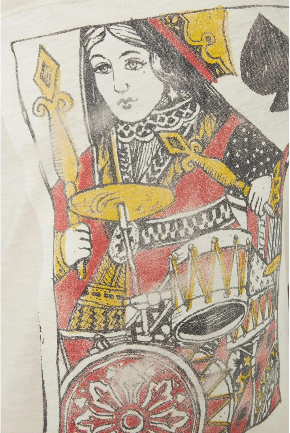 Lucky Brand Women's Short Sleeve Queen of Spades Graphic Tee