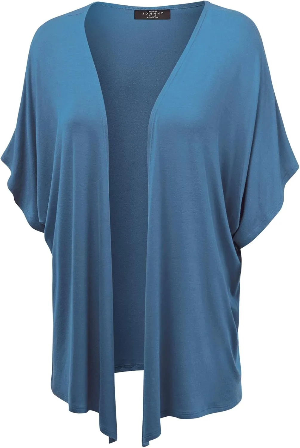 Made By Johnny Women's Kimono Style Short Sleeve Dolman Cardigan - Lightweight Open Front Summer Cover-Up