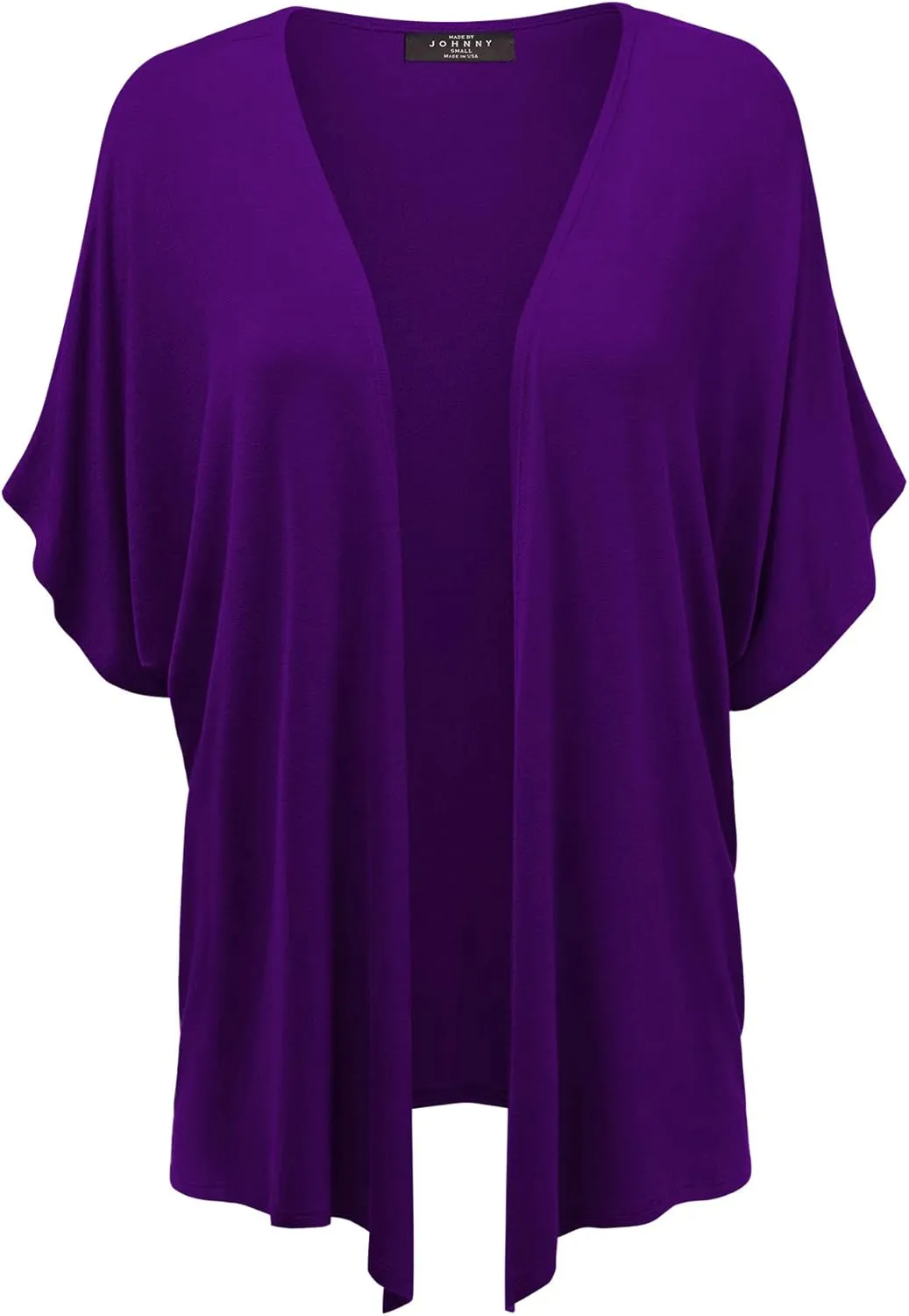 Made By Johnny Women's Kimono Style Short Sleeve Dolman Cardigan - Lightweight Open Front Summer Cover-Up