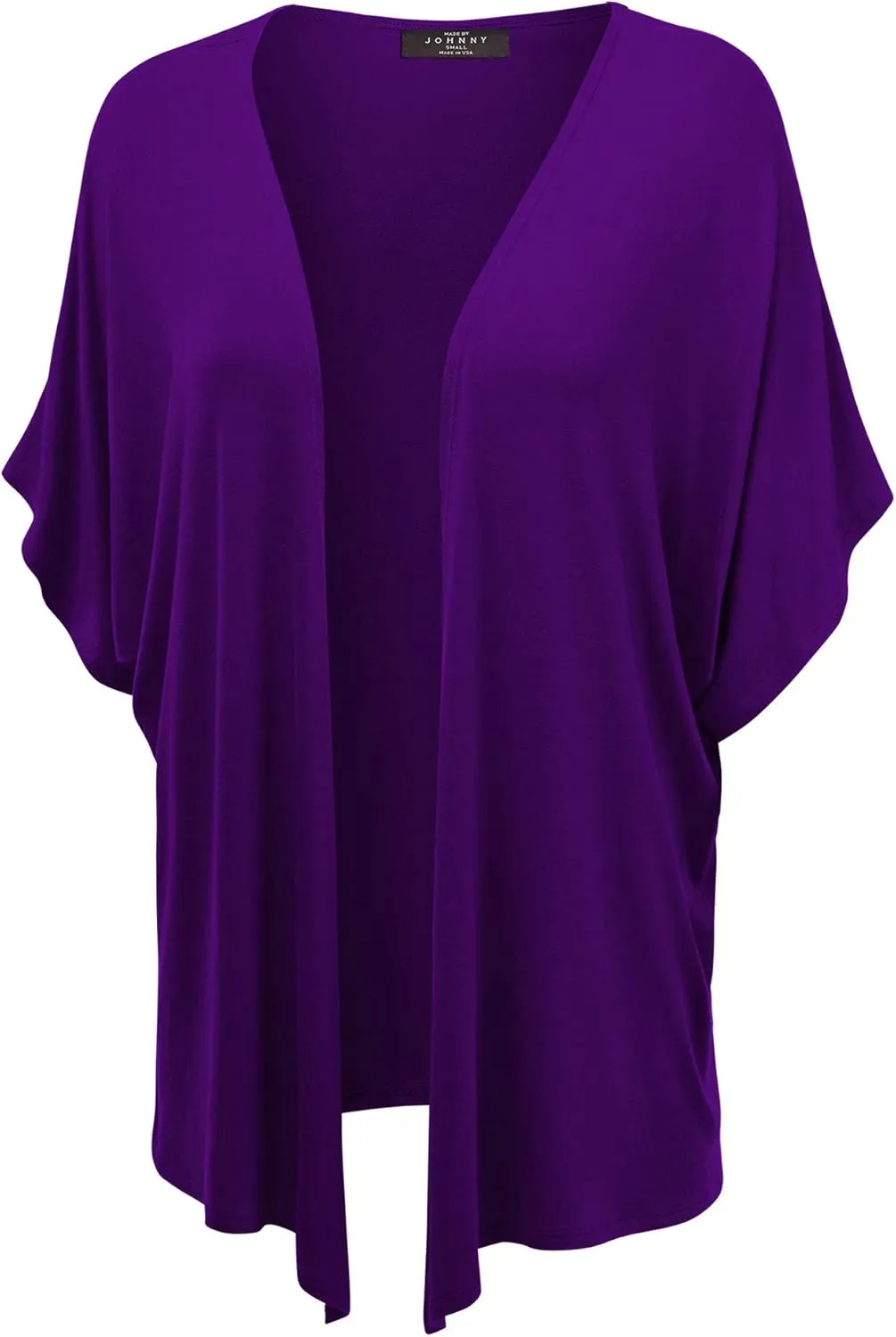 Made By Johnny Women's Kimono Style Short Sleeve Dolman Cardigan - Lightweight Open Front Summer Cover-Up
