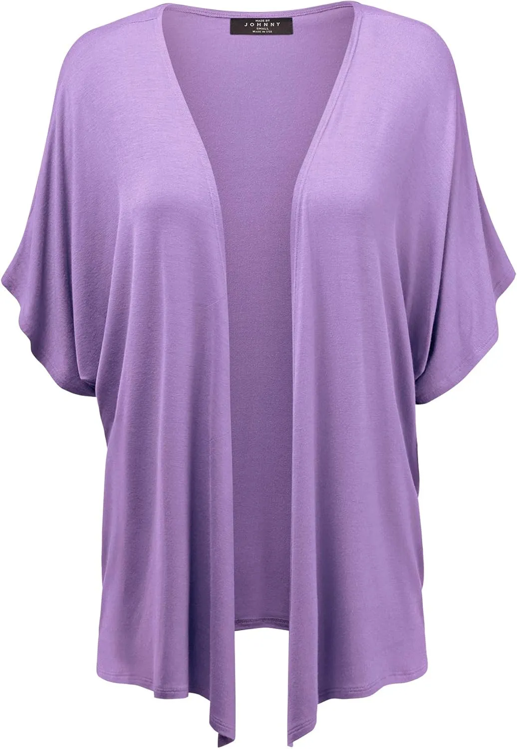 Made By Johnny Women's Kimono Style Short Sleeve Dolman Cardigan - Lightweight Open Front Summer Cover-Up