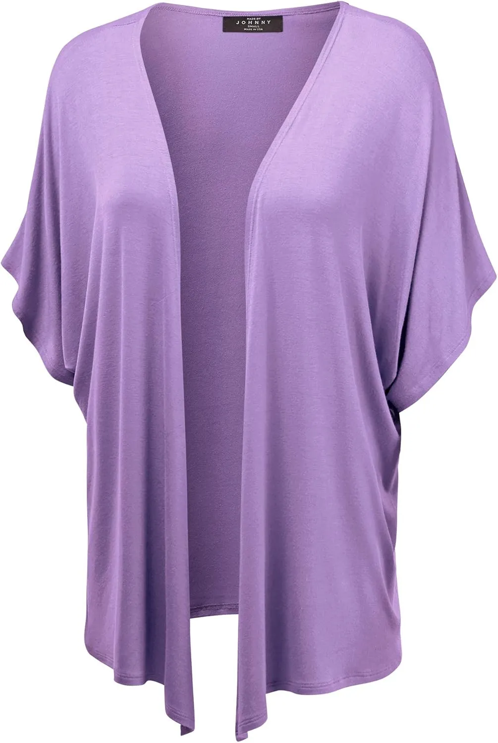 Made By Johnny Women's Kimono Style Short Sleeve Dolman Cardigan - Lightweight Open Front Summer Cover-Up
