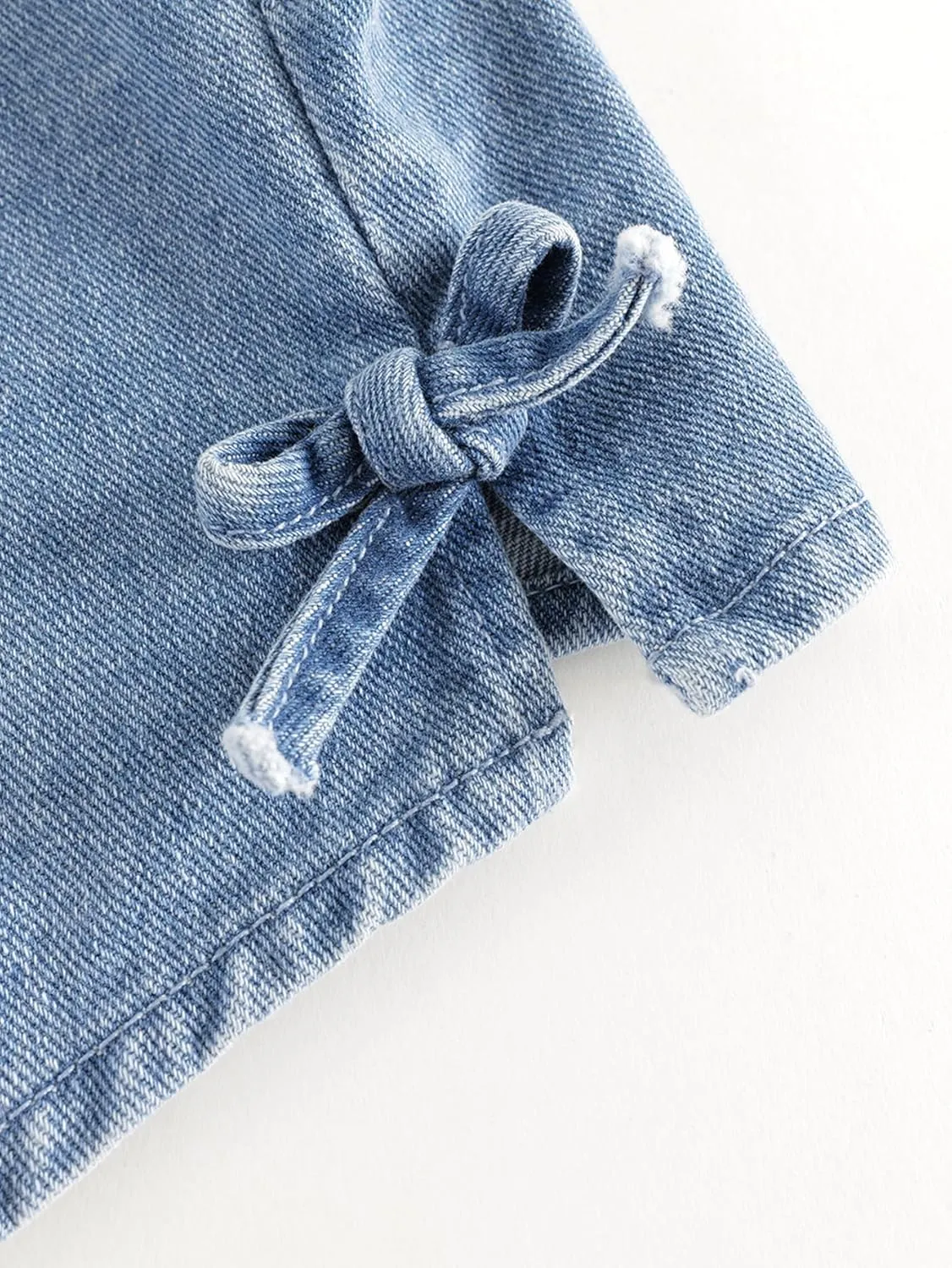 marc & janie Girls Denim V Neck Vest Vintage Button Down Tank Jacket Sleeveless Soft Tops 241359