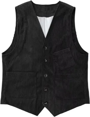 Men's Corduroy Vest Solid Color Classic Leisure Vest For Business Wedding Party Dinner Outdoor Wear ZXCV10