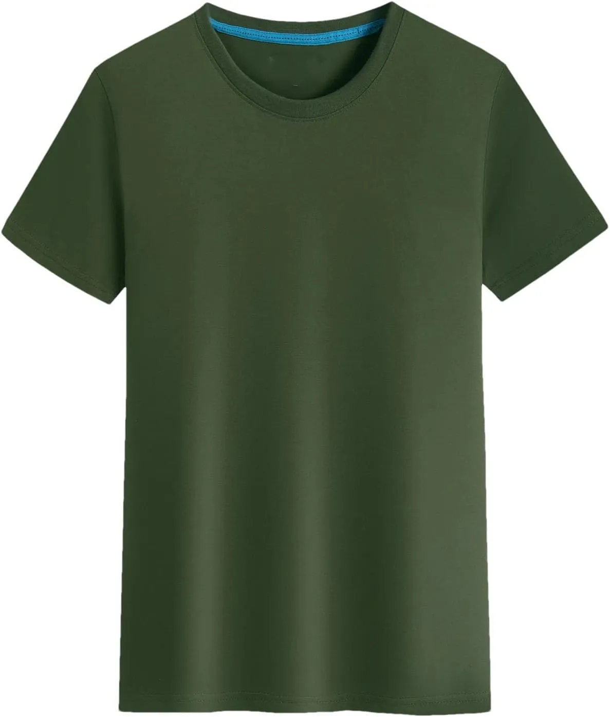 Mens Cotton T-Shirt Active Quick Dry Crew Neck T Shirts Round Collar Short-Sleeve Tees Tops for Male