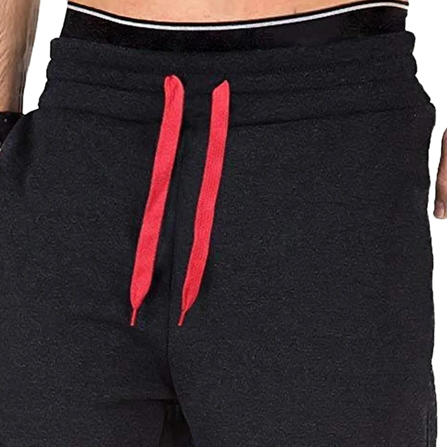 Men's Elastic Waist Comfort Joggers Workout Pants Casual Solid Sweatpants Pants Drawstring Outdoor Trousers
