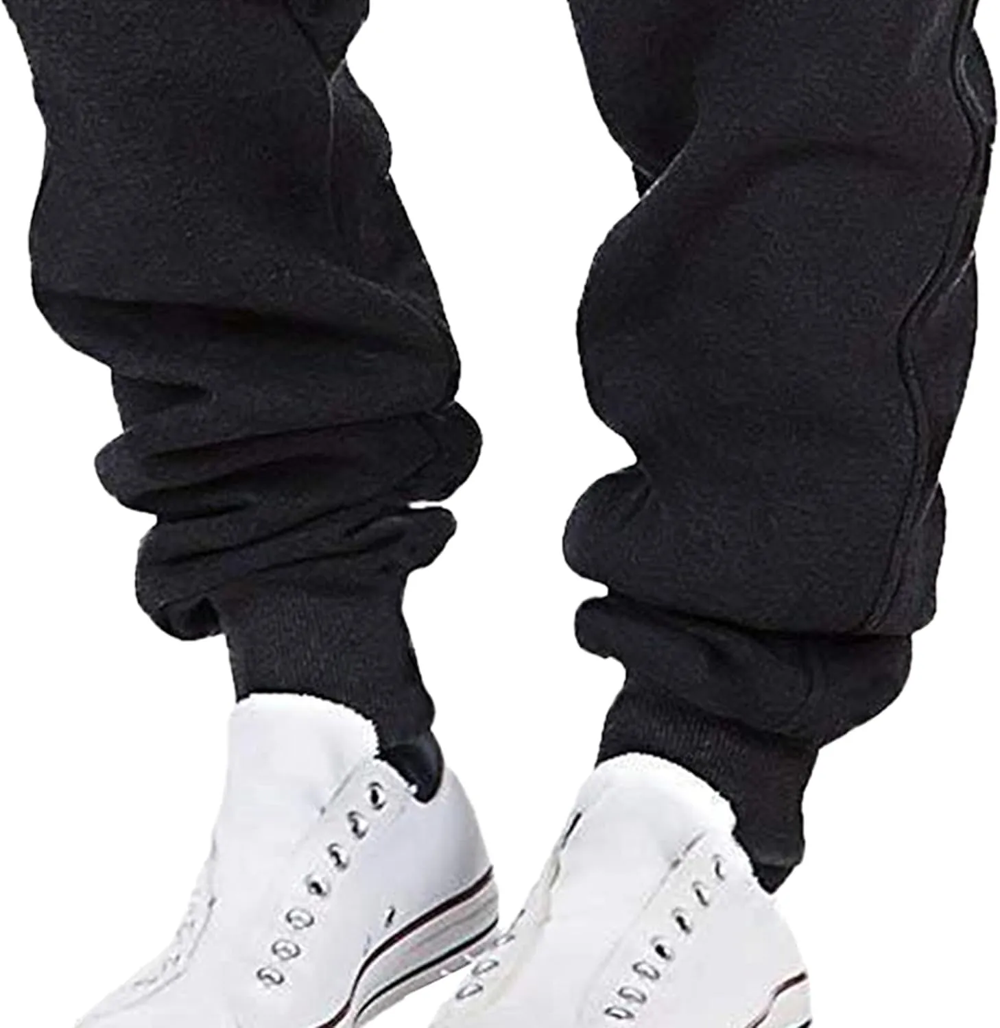 Men's Elastic Waist Comfort Joggers Workout Pants Casual Solid Sweatpants Pants Drawstring Outdoor Trousers