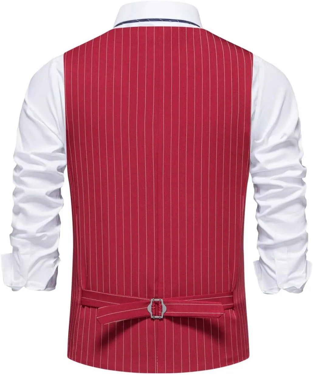 Men's Formal Suit Vest Mens Pinstripe Business Suit Vest Men's 5 Button Formal Vest Under Suit Single Breasted Vest