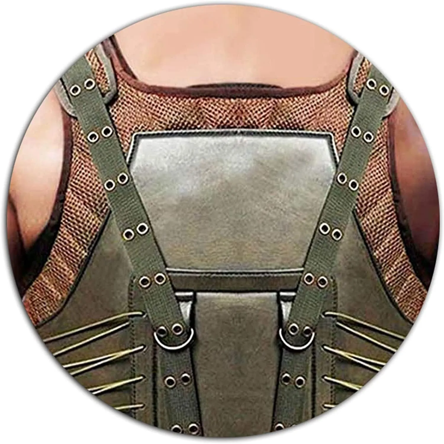 Mens Green Military Uniform Halloween Cosplay Costume Tactical Leather Vest/Coat