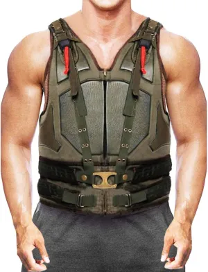 Mens Green Military Uniform Halloween Cosplay Costume Tactical Leather Vest/Coat
