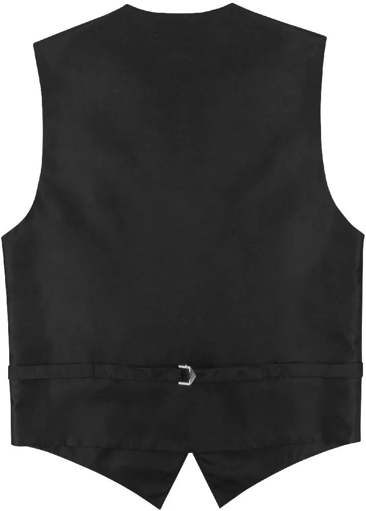 Mens SLIM FIT Dress Vest Skinny NeckTie SILVER GREY 2.5" Neck Tie Hanky Set