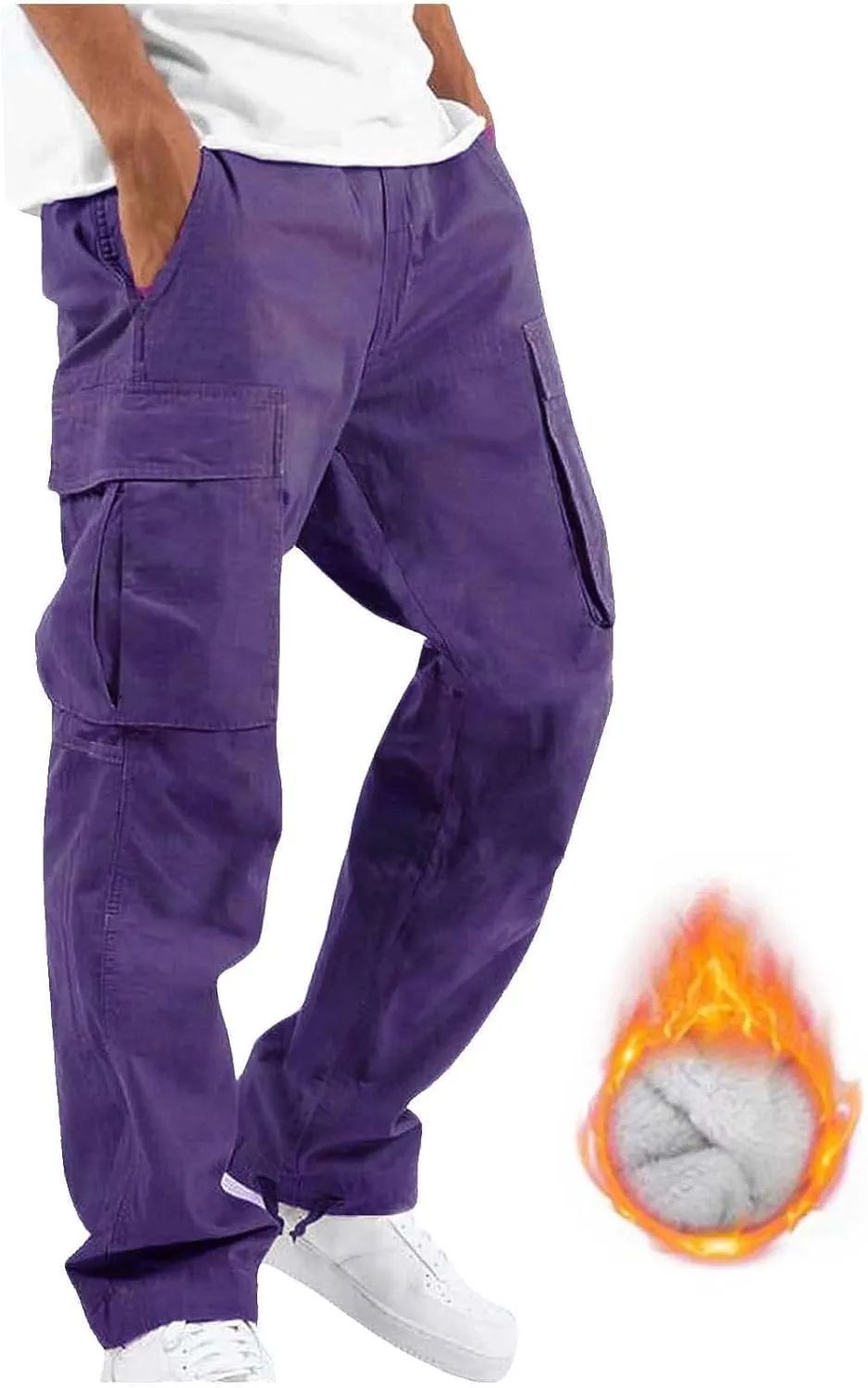 Mens Sweatpants with Pockets with Pockets Fleece Cargo Sweatpants Streetwear Hip Hop Pants Cargo Pants Joggers Casual