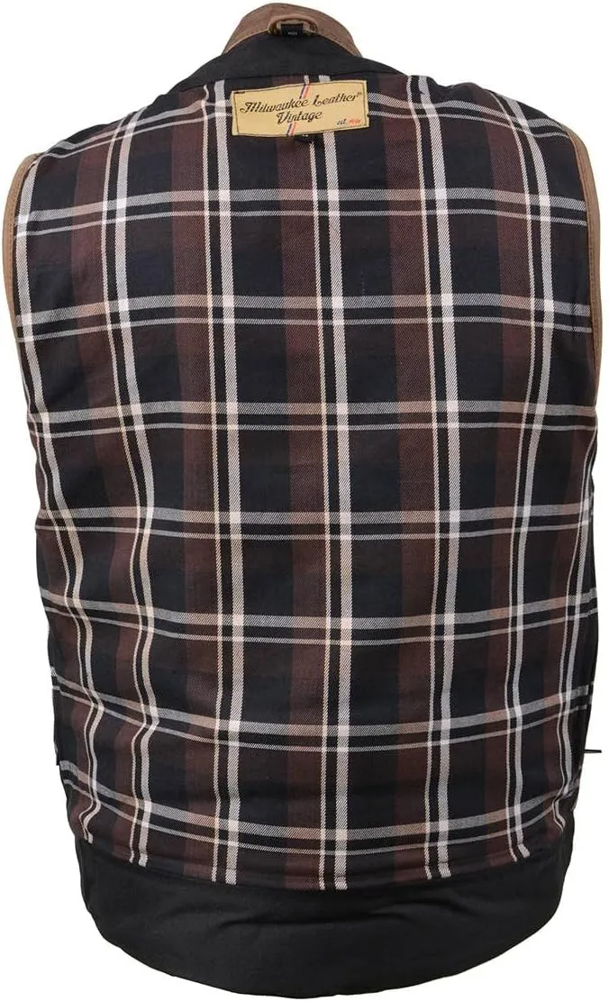 Milwaukee Leather Men's Classic Club Style Motorcycle Bikers Premium Leather Vest | MLM - 2X-Large
