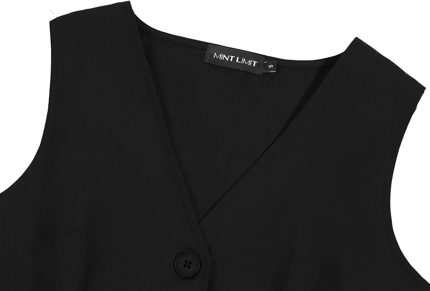 MINTLIMIT Womens Waistcoat Vest Dressy Casual Button Up Sleeveless Tuxedo Suit Vest Fitted Jacket Crop Top