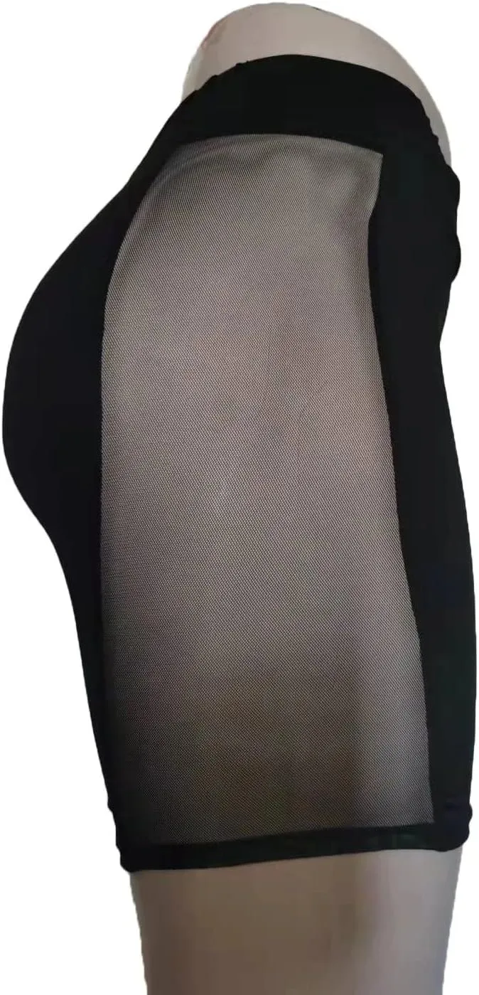 Mintsnow Women's Sheer Mesh Lace Leggings Stretchy High Waist Long Pants Lightweight Casual Pants