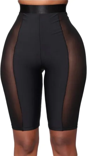 Mintsnow Women's Sheer Mesh Lace Leggings Stretchy High Waist Long Pants Lightweight Casual Pants