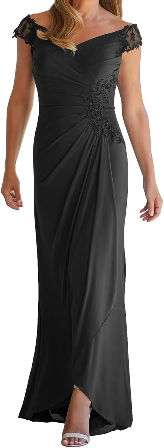 Mother of The Bride Dresses for Wedding Lace Chiffon Formal Formal Mother of The Groom Dresses with Slit