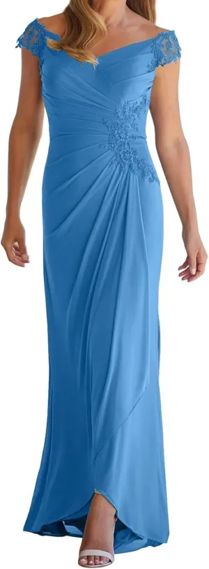 Mother of The Bride Dresses for Wedding Lace Chiffon Formal Formal Mother of The Groom Dresses with Slit