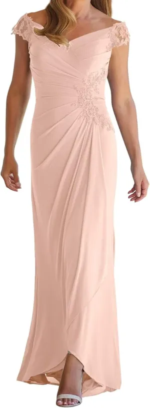 Mother of The Bride Dresses for Wedding Lace Chiffon Formal Formal Mother of The Groom Dresses with Slit