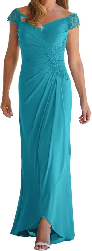 Mother of The Bride Dresses for Wedding Lace Chiffon Formal Formal Mother of The Groom Dresses with Slit