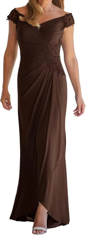 Mother of The Bride Dresses for Wedding Lace Chiffon Formal Formal Mother of The Groom Dresses with Slit