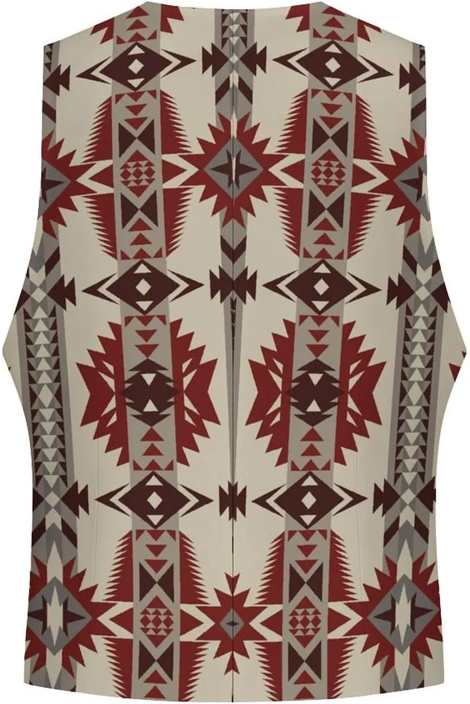 Native Southwest American Indian Men's Suit Vest for Formal Business Casual Dress Tuxedo Waistcoat