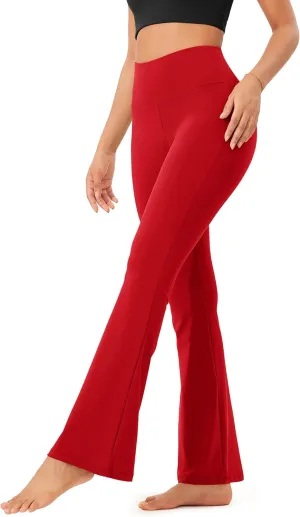ODODOS Women's Bootcut Yoga Pants Tummy Control Non See Through Bootleg Gym Workout Pants