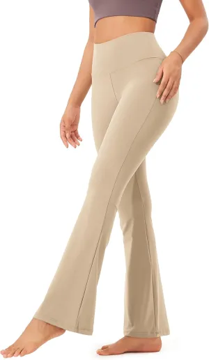 ODODOS Women's Bootcut Yoga Pants Tummy Control Non See Through Bootleg Gym Workout Pants