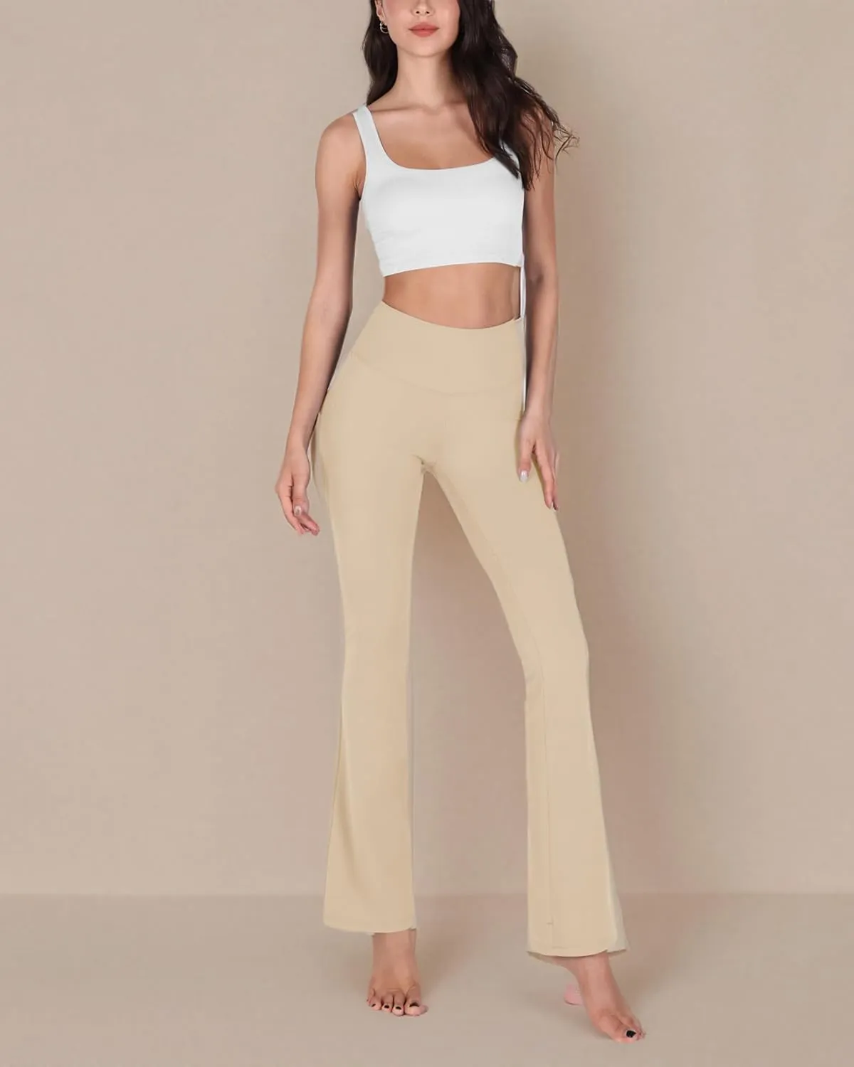 ODODOS Women's Bootcut Yoga Pants Tummy Control Non See Through Bootleg Gym Workout Pants