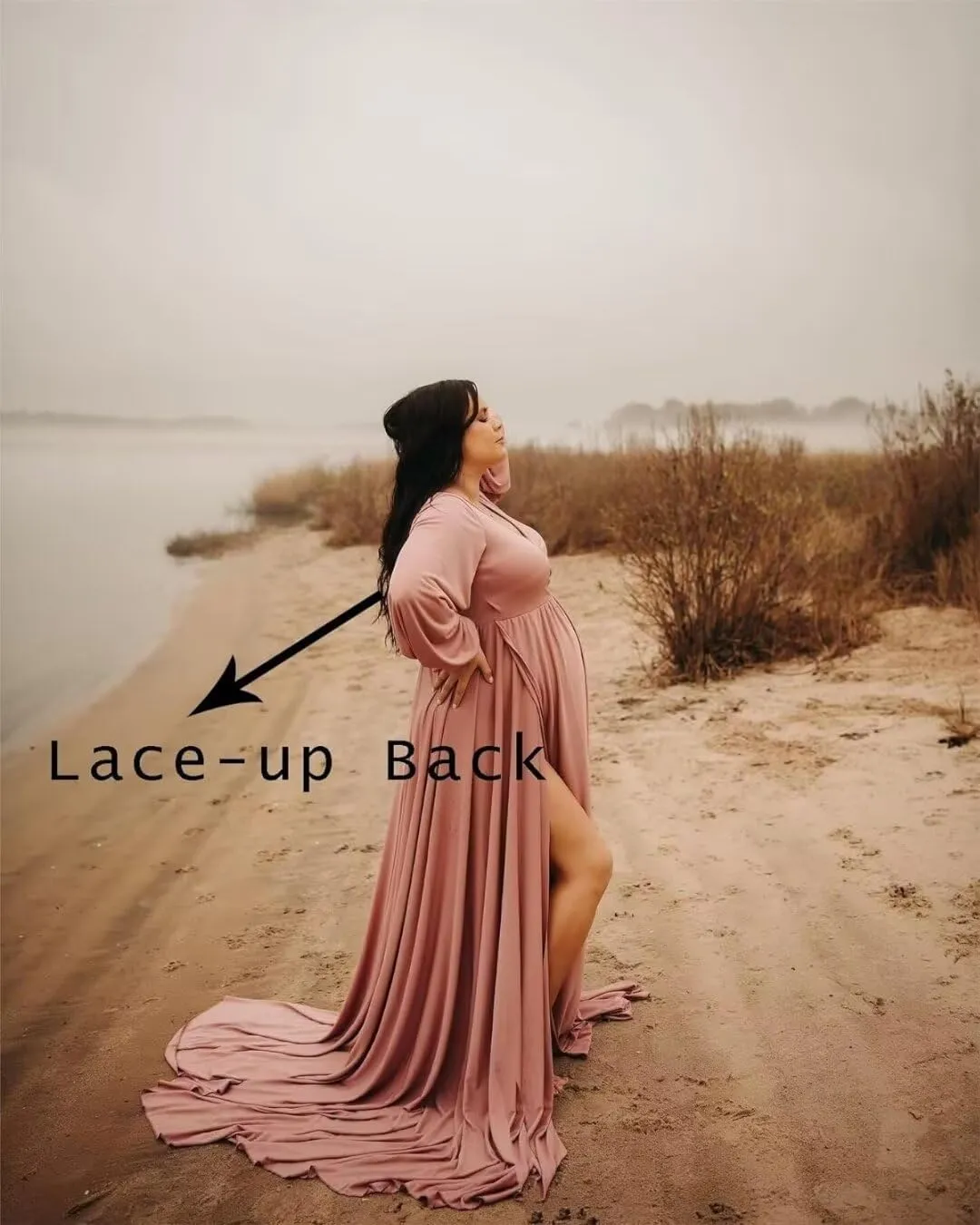 Off Shoulder Maternity Dress V Neck Chiffon Pregnancy Dresses for Women A Line Maternity Dress for Wedding