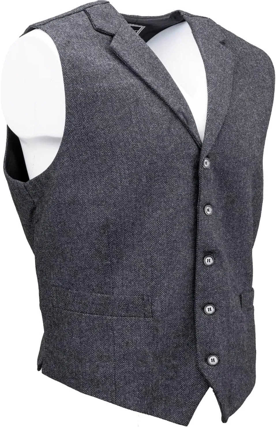 OUTBACK TRADING Men's Jessie Vest | Lightweight Button Down Wool Western Outdoor Vest with Adjustable Back Slide Belt