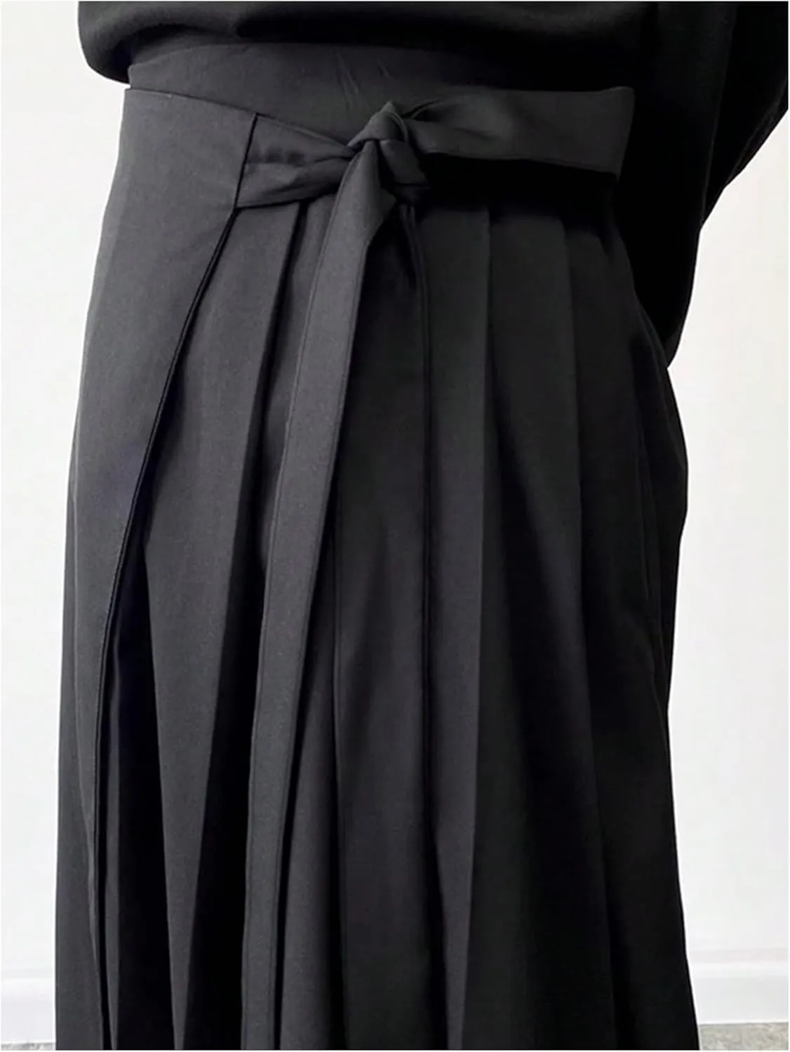 OYOANGLE Men's Skirt Pants Tie Waisted Wide Leg Cropped Harem Pants Y2k Hipple Trousers