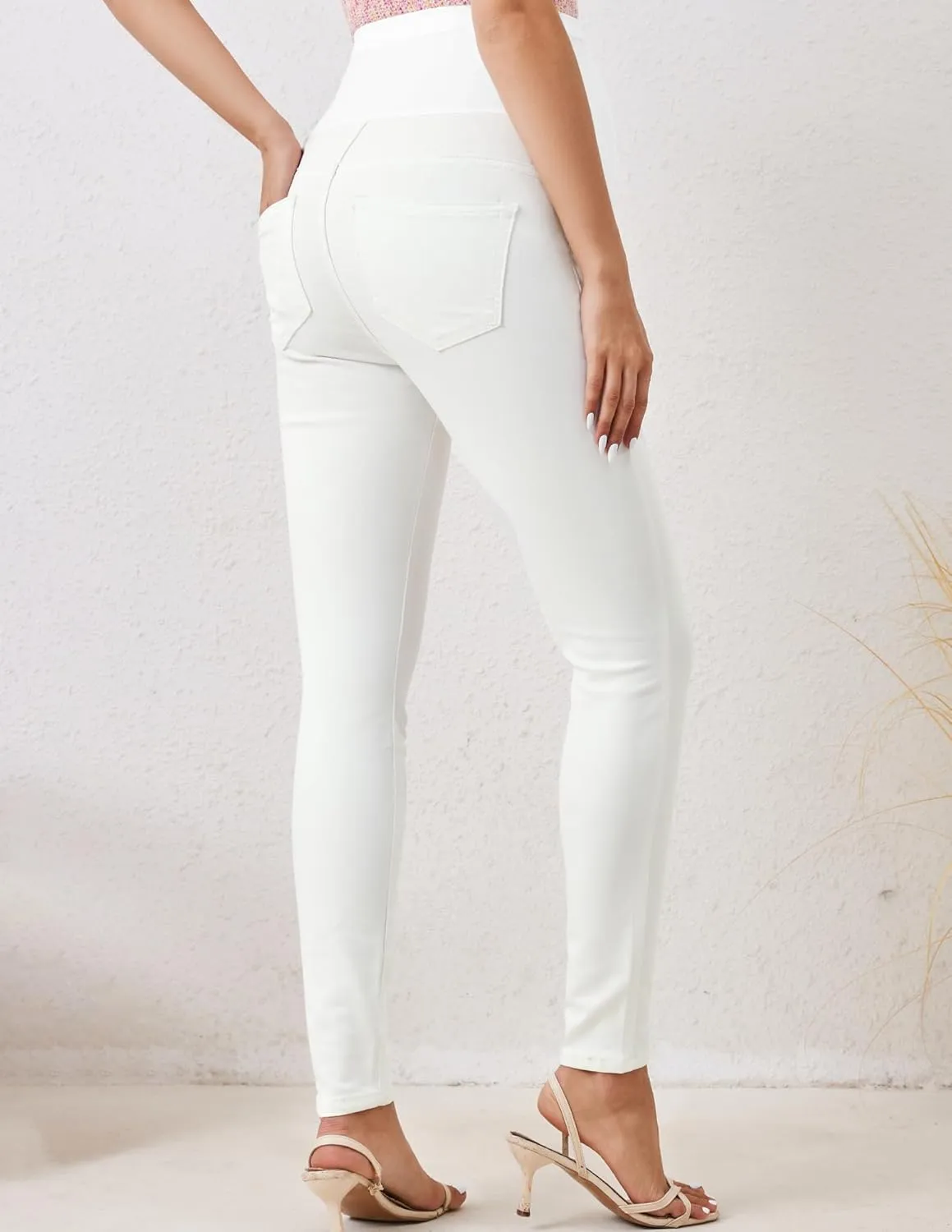 PACBREEZE Women's Maternity Jeans Over Belly Skinny Stretchy Denim Pants Comfy Slim Pregnancy Pants