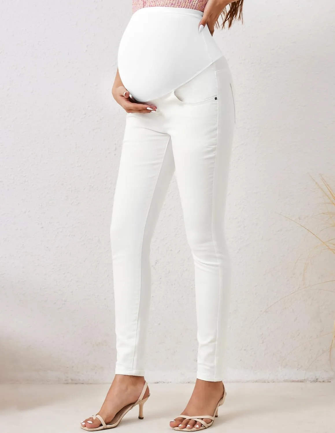 PACBREEZE Women's Maternity Jeans Over Belly Skinny Stretchy Denim Pants Comfy Slim Pregnancy Pants