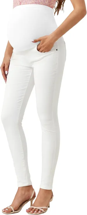 PACBREEZE Women's Maternity Jeans Over Belly Skinny Stretchy Denim Pants Comfy Slim Pregnancy Pants