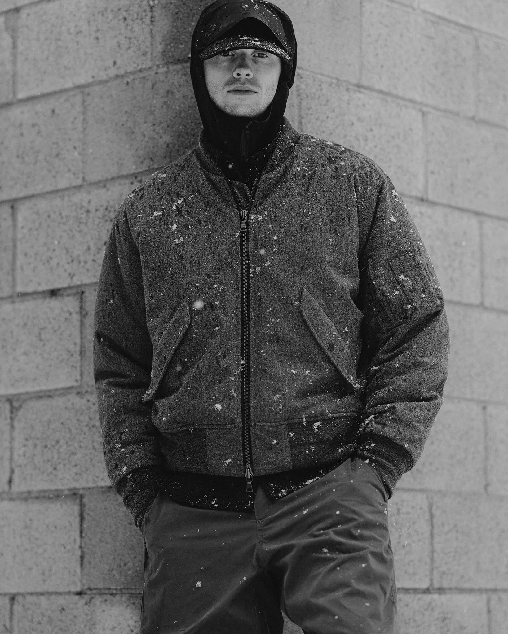 Pilot Jacket - Loro Piana Storm System Wool Ash / Primaloft