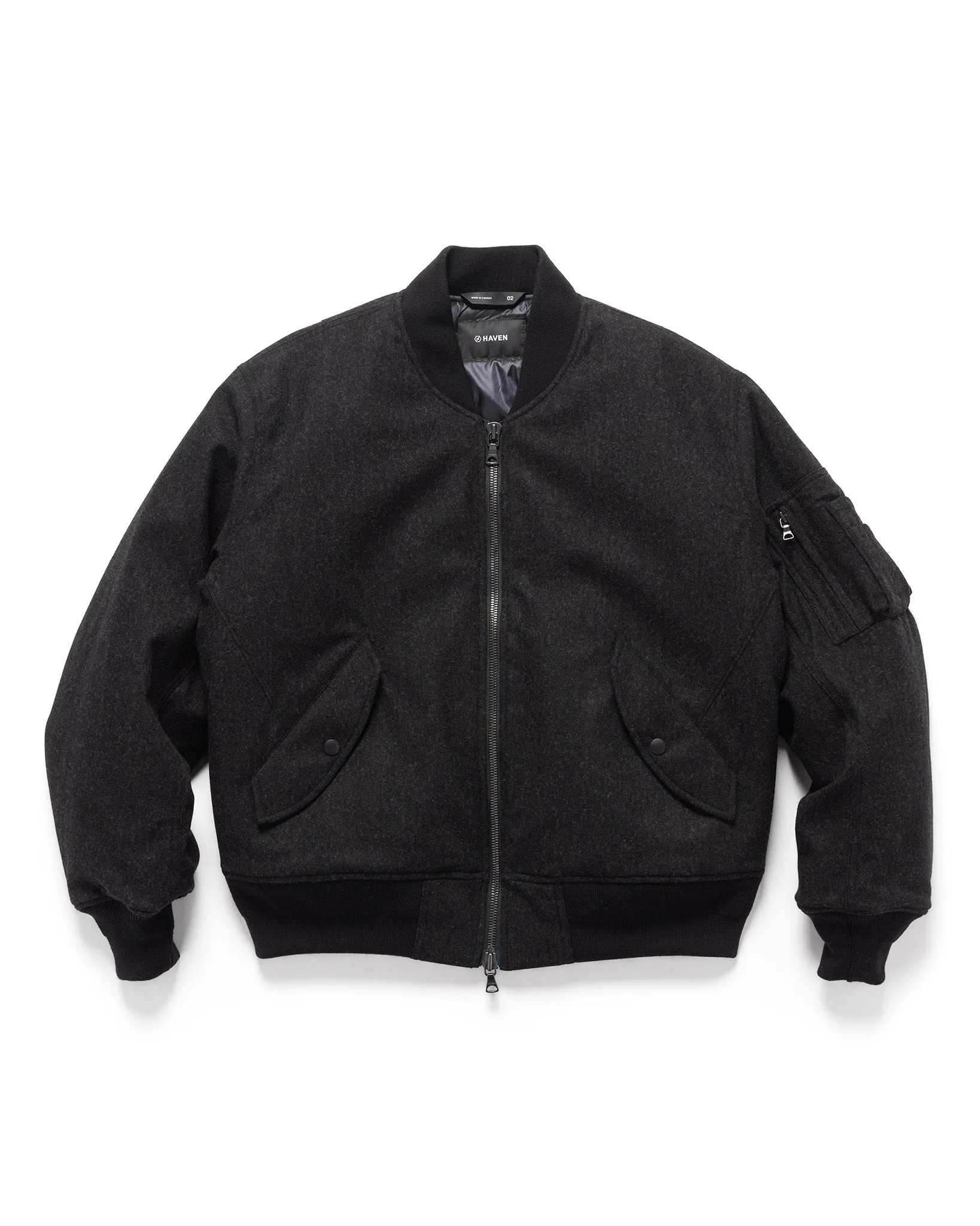 Pilot Jacket - Loro Piana Storm System Wool Charcoal / Primaloft